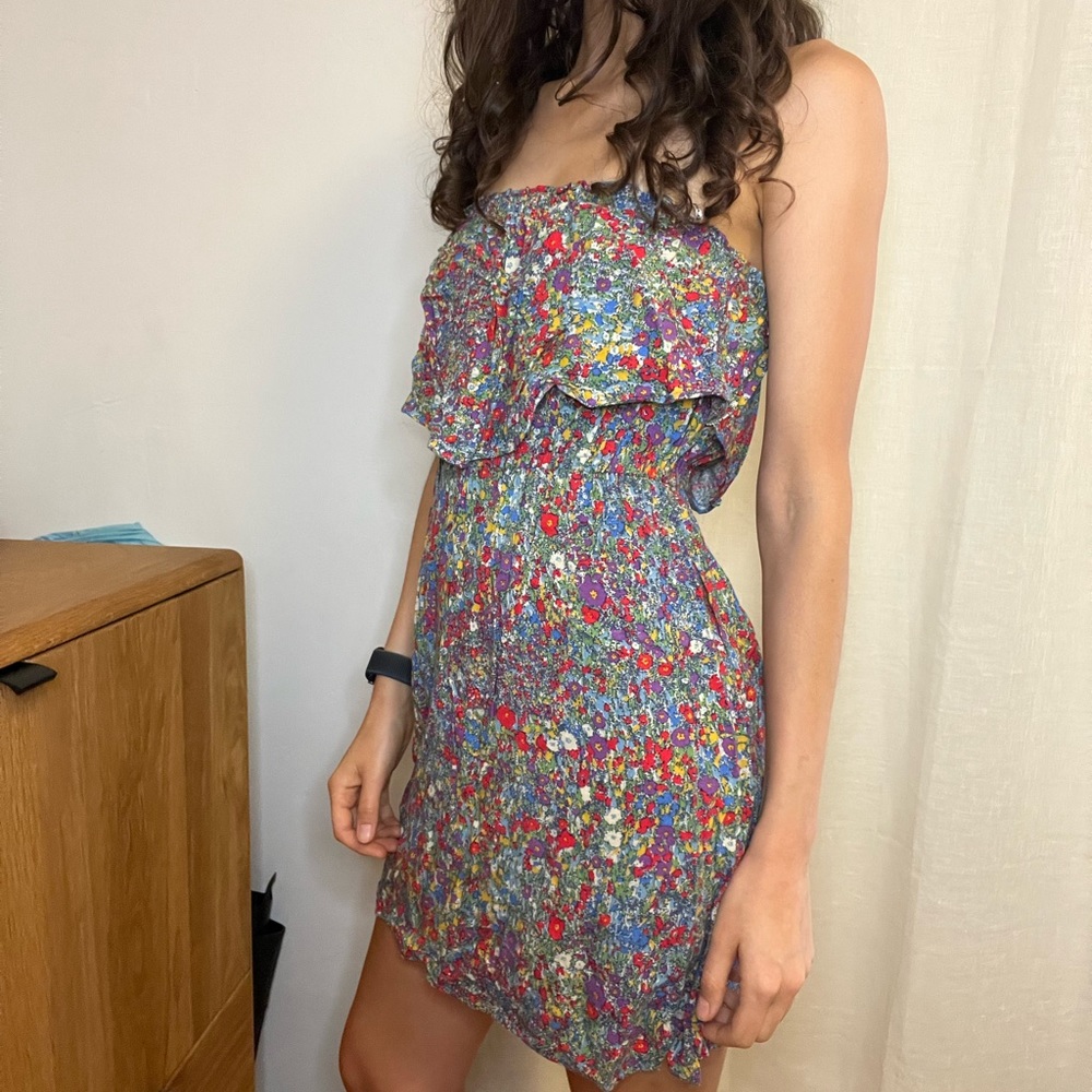 Strapless floral dress